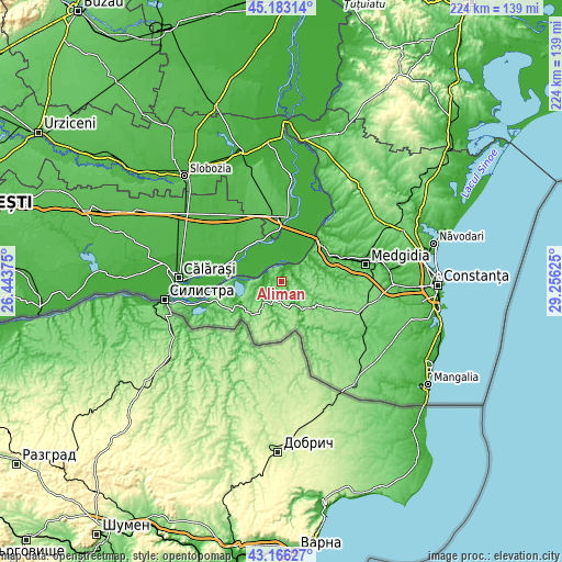 Topographic map of Aliman