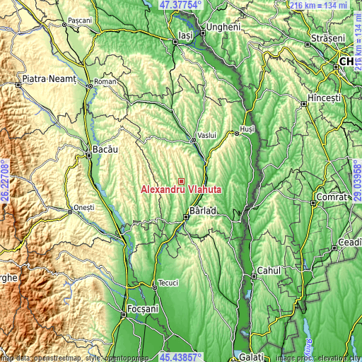 Topographic map of Alexandru Vlăhuţă