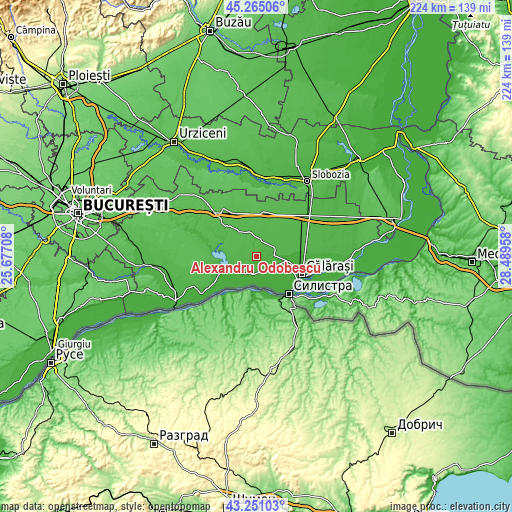 Topographic map of Alexandru Odobescu