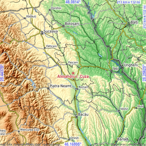 Topographic map of Alexandru I. Cuza