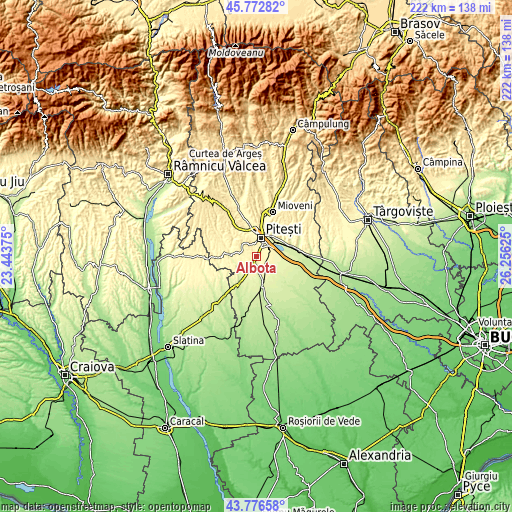 Topographic map of Albota