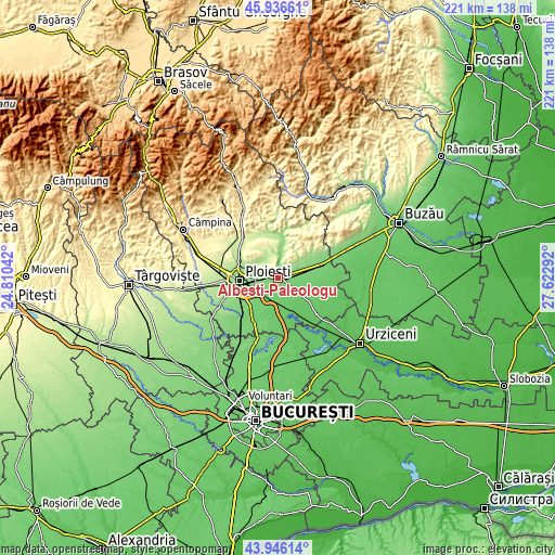 Topographic map of Albeşti-Paleologu