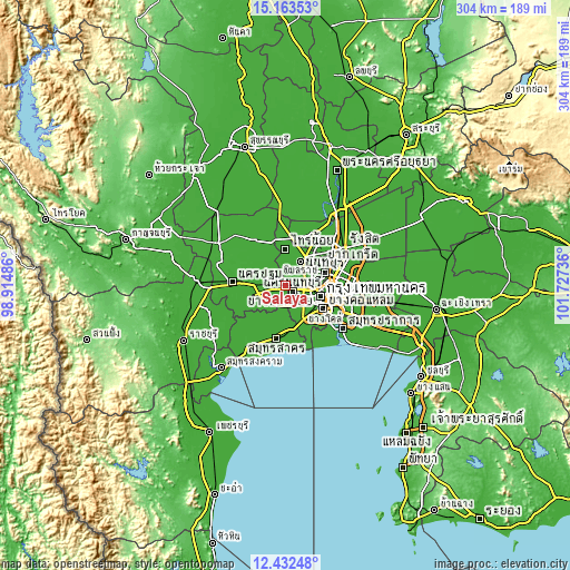 Topographic map of Salaya
