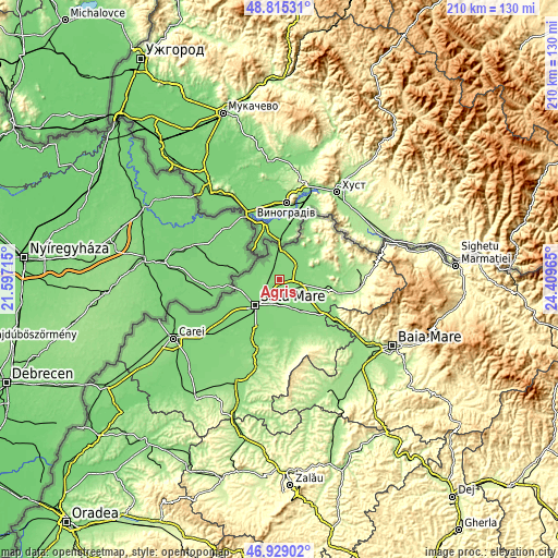 Topographic map of Agriș