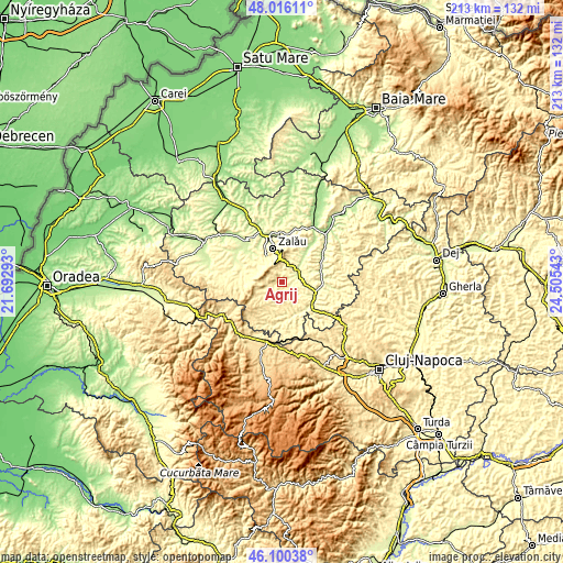 Topographic map of Agrij