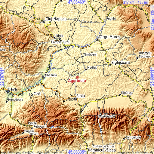 Topographic map of Agârbiciu