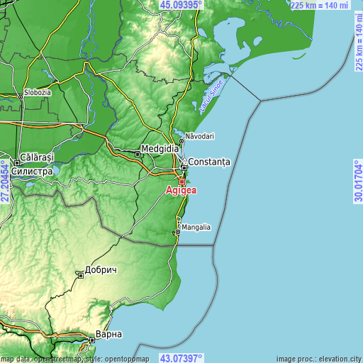 Topographic map of Agigea