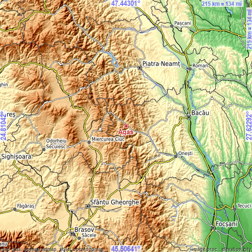 Topographic map of Agăş