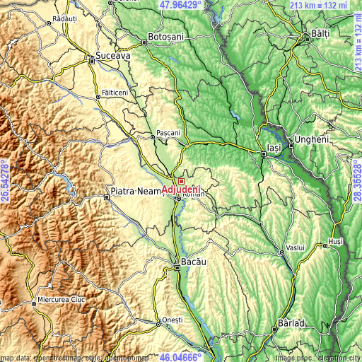 Topographic map of Adjudeni