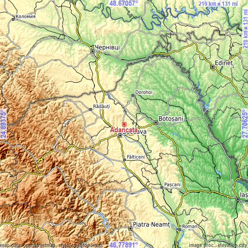 Topographic map of Adâncata