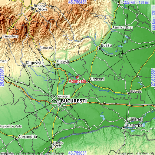 Topographic map of Adâncata