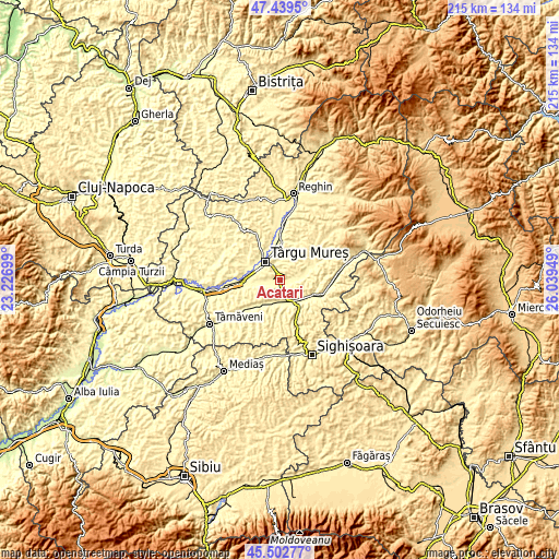 Topographic map of Acăţari