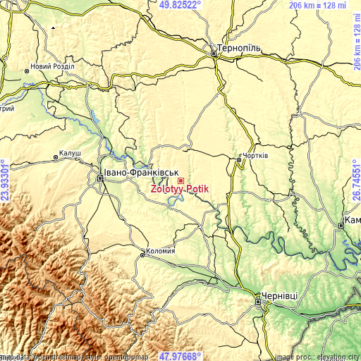 Topographic map of Zolotyy Potik