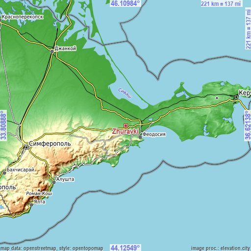 Topographic map of Zhuravki