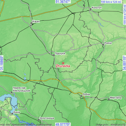 Topographic map of Zhuravka