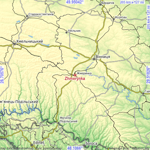 Topographic map of Zhmerynka