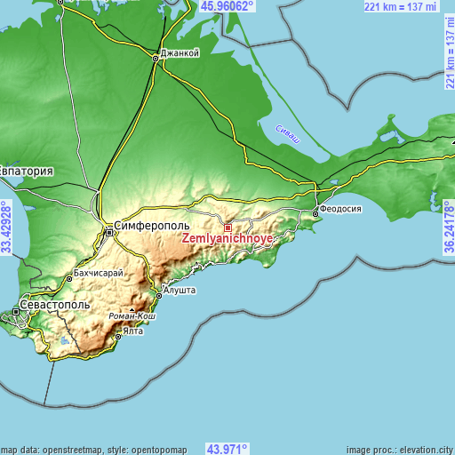 Topographic map of Zemlyanichnoye