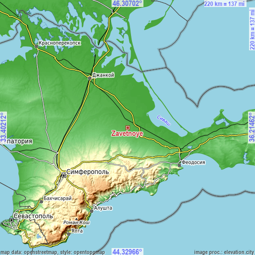 Topographic map of Zavetnoye