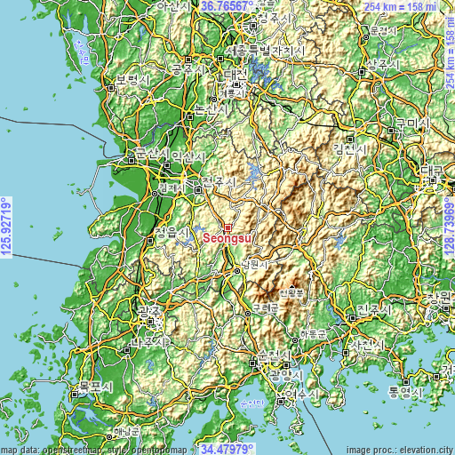 Topographic map of Seongsu