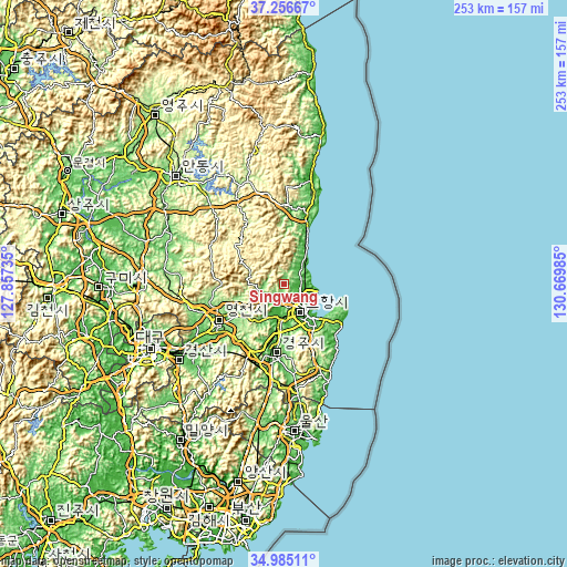Topographic map of Singwang