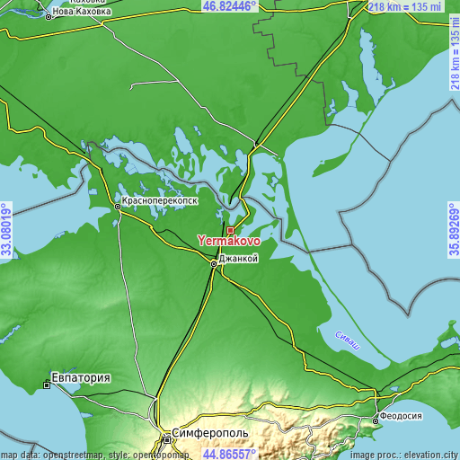 Topographic map of Yermakovo