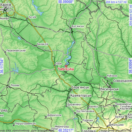 Topographic map of Yats’kivka