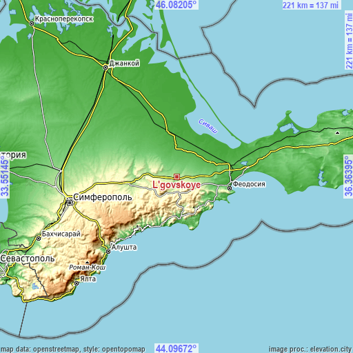 Topographic map of L’govskoye