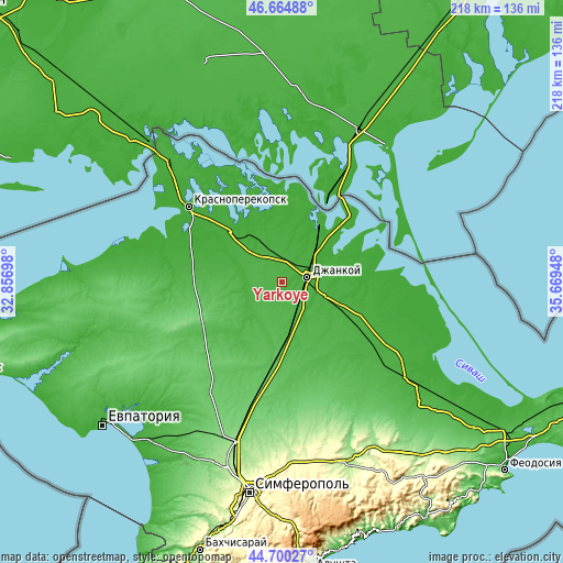 Topographic map of Yarkoye