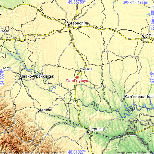 Topographic map of Yahil’nytsya