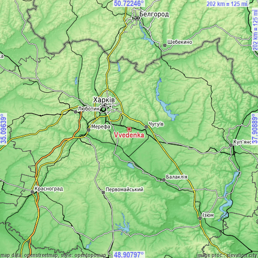 Topographic map of Vvedenka