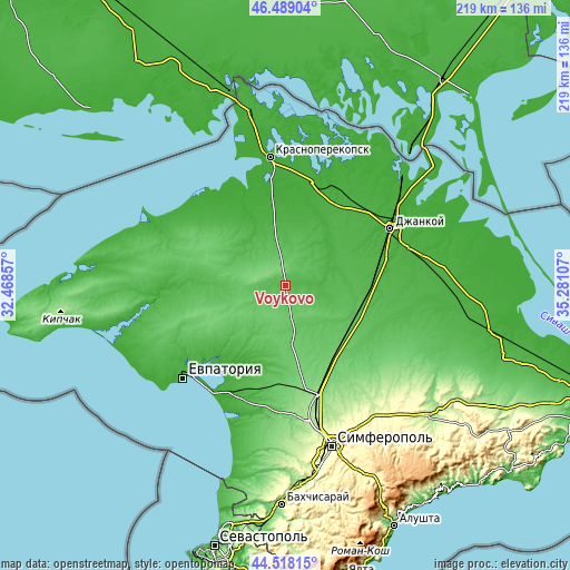 Topographic map of Voykovo