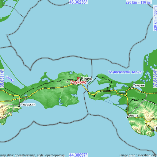 Topographic map of Voykovo