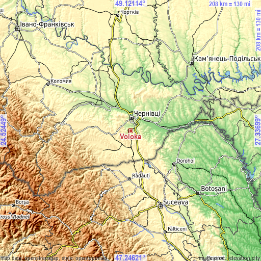 Topographic map of Voloka