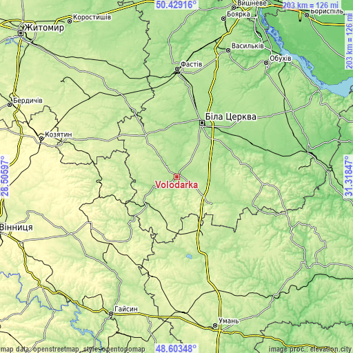 Topographic map of Volodarka