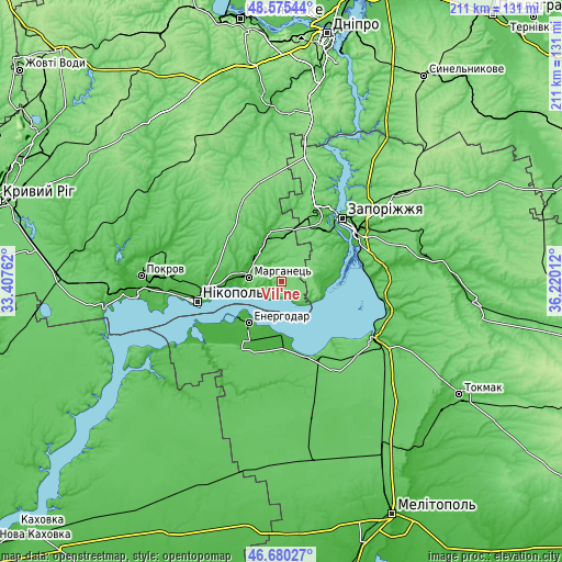 Topographic map of Vil’ne