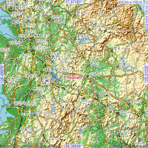Topographic map of Hwanam