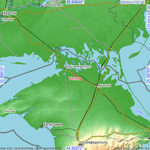 Topographic map of Voinka