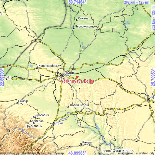 Topographic map of Verkhnyaya Belka