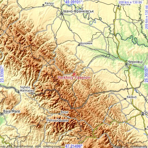 Topographic map of Verkhniy Yasenov