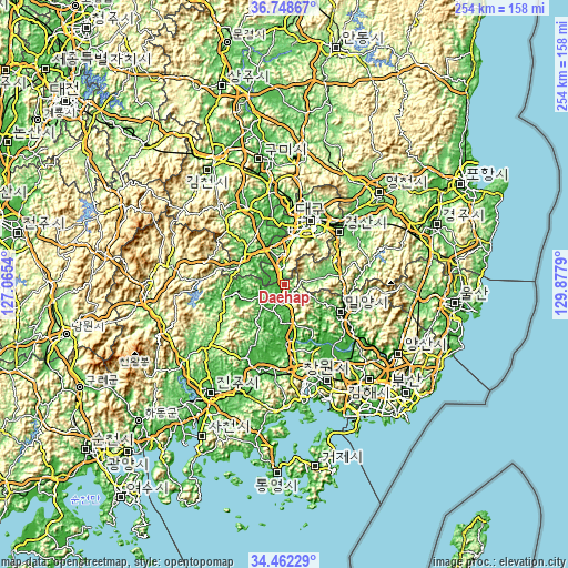 Topographic map of Daehap