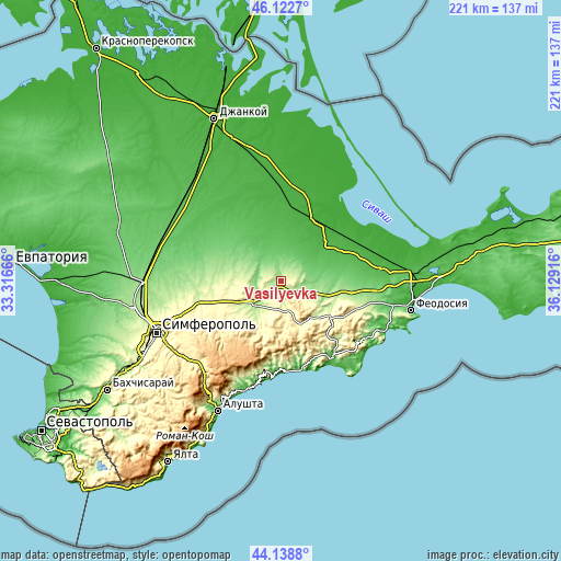 Topographic map of Vasilyevka