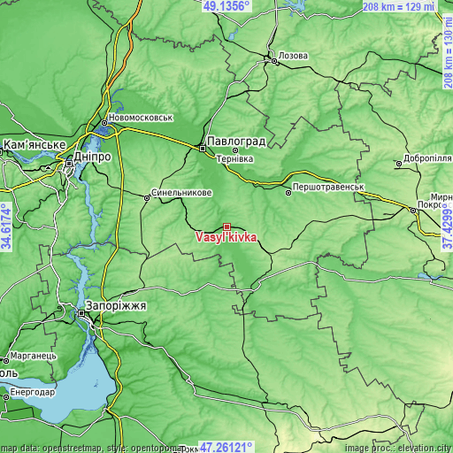 Topographic map of Vasyl’kivka