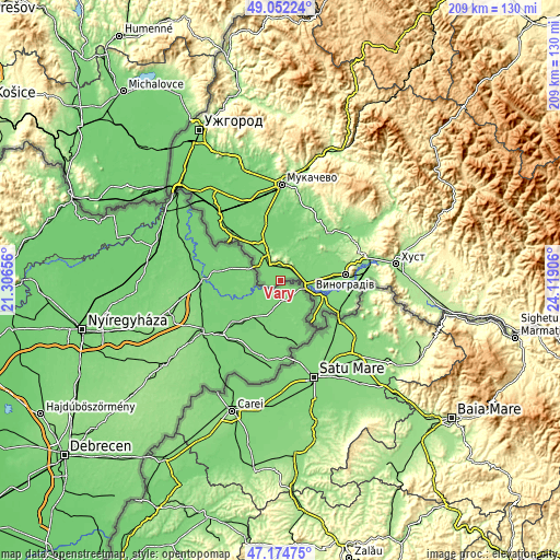 Topographic map of Vary