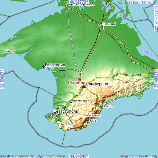 Topographic map of Ukromnoye