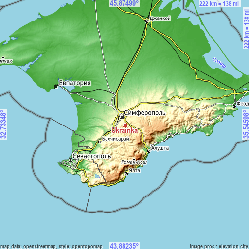 Topographic map of Ukrainka