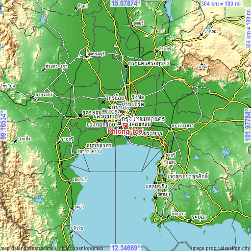 Topographic map of Khlong Toei