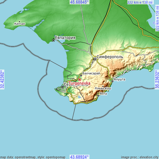 Topographic map of Turgenevka