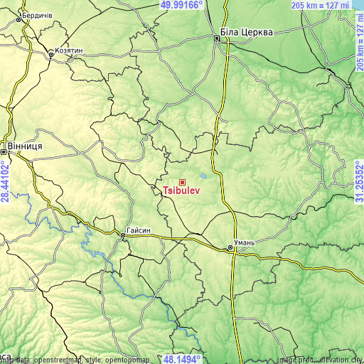 Topographic map of Tsibulev