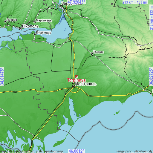 Topographic map of Terpinnya