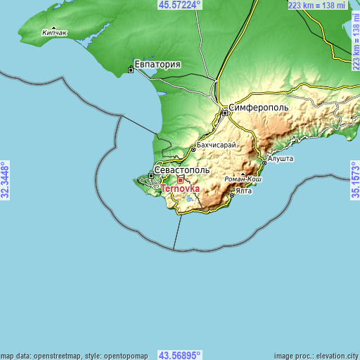 Topographic map of Ternovka